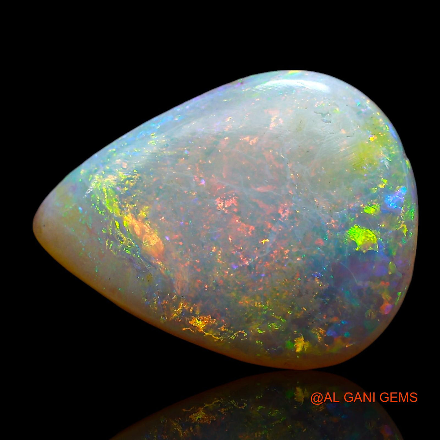 5.00 Cts Unheated Australian Fire Opal Loose Gemstone Pear Cabochon Natural 16x12x3 mm AE-507