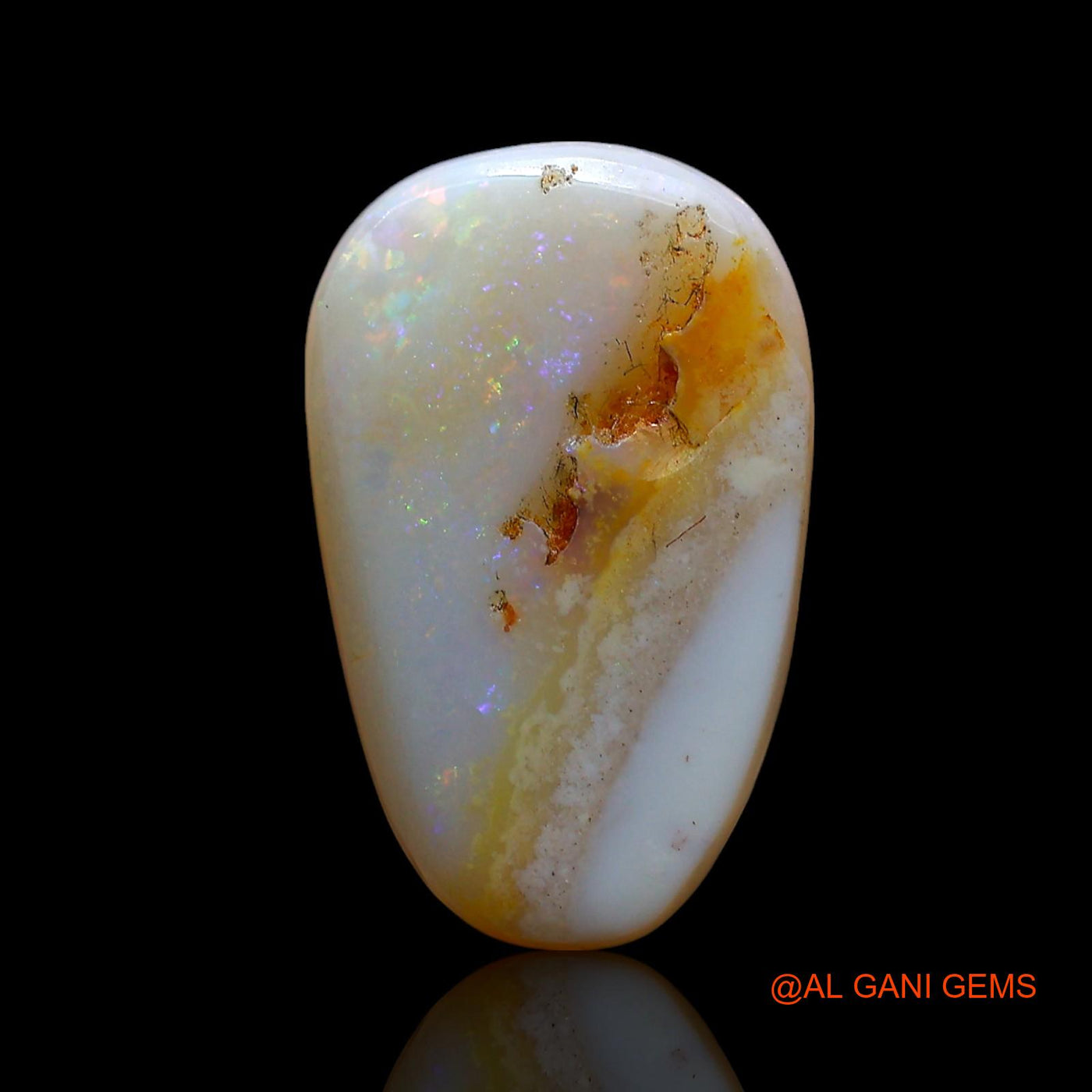 4.00 Cts Natural Australian Fire Opal Loose Gemstone Pear Cabochon 16x10x3 mm AE-517