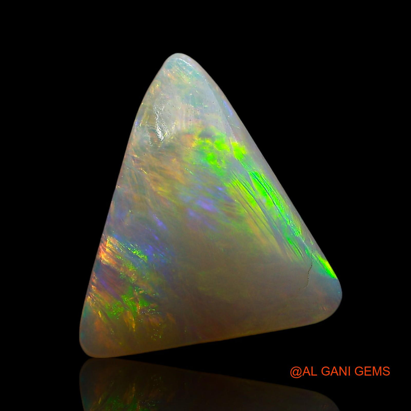 3.00 Cts Natural Australian Fire Opal Loose Gemstone Trillion Cabochon 14x11x3 mm AE-518