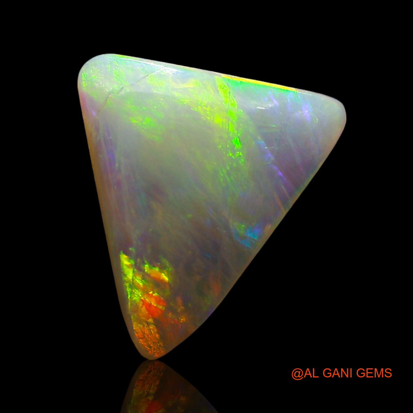 3.00 Cts Natural Australian Fire Opal Loose Gemstone Trillion Cabochon 14x11x3 mm AE-518