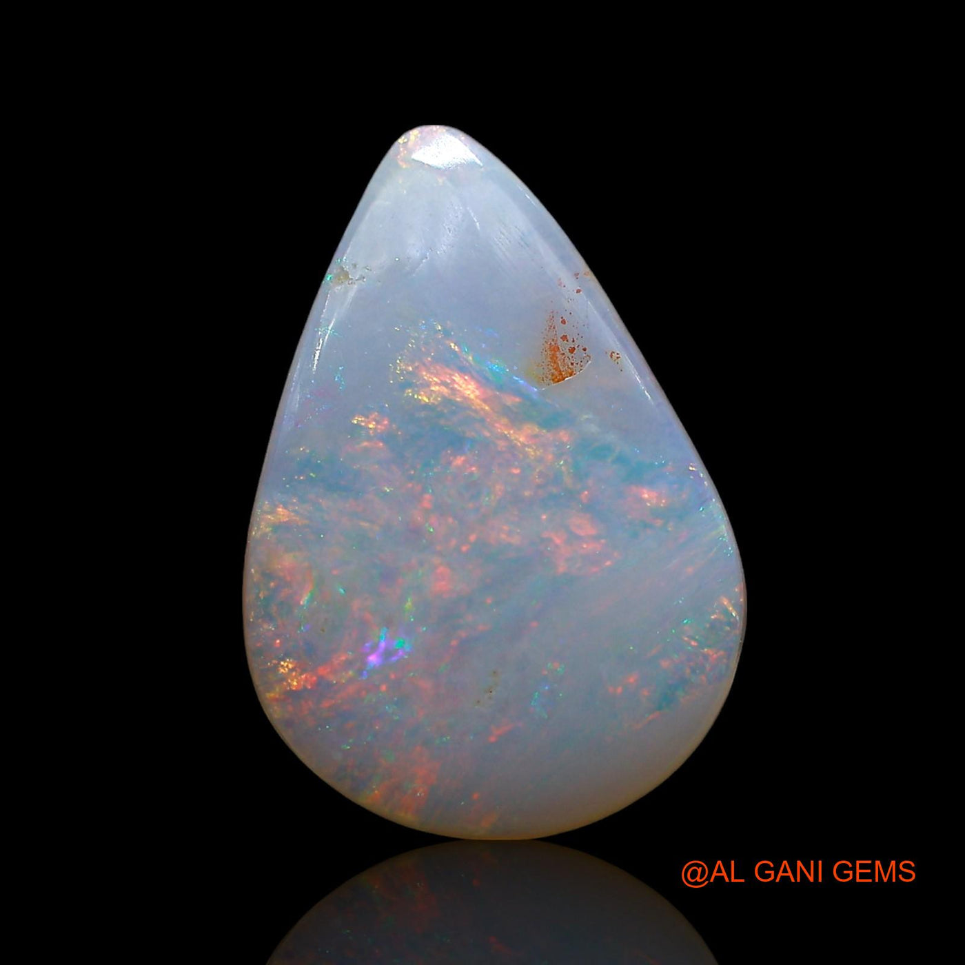 2.00 Cts Natural Australian Fire Opal Loose Gemstone Pear Cabochon 15x10x2 mm AE-529