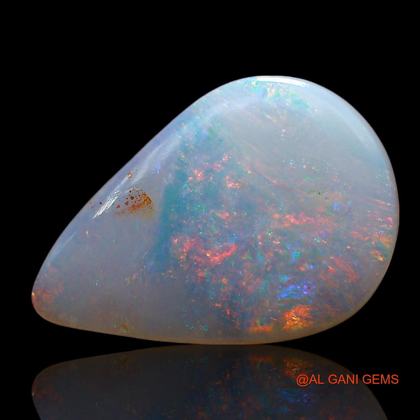 2.00 Cts Natural Australian Fire Opal Loose Gemstone Pear Cabochon 15x10x2 mm AE-529