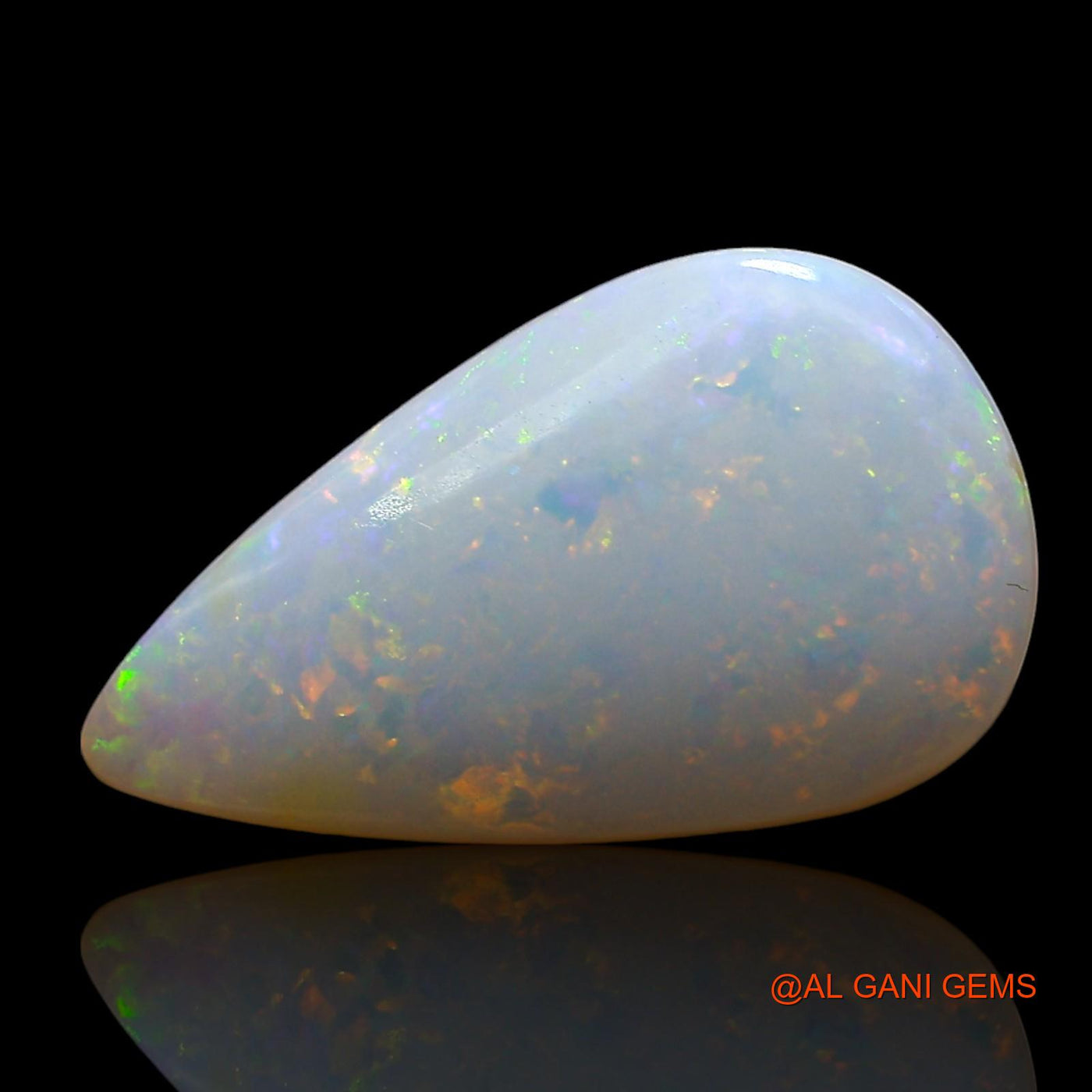 2.00 Cts Natural Australian Fire Opal Pear Cabochon Loose Gemstone For Jewelry 16x9x2 mm AE-533