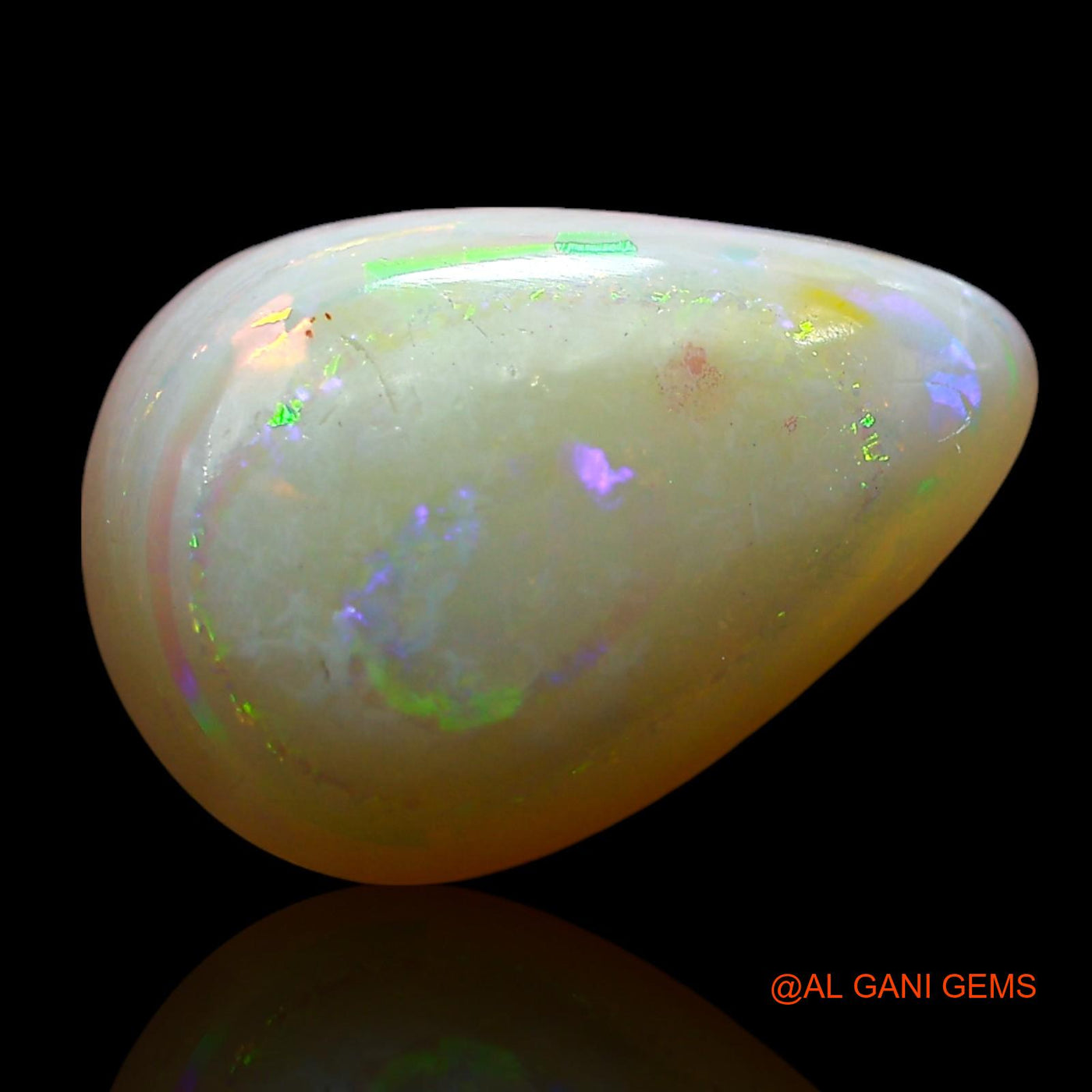 Natural Fire Opal Gemstone 3.00 Cts Loose Pear Cabochon From Australia 14x10x4 mm AE-540