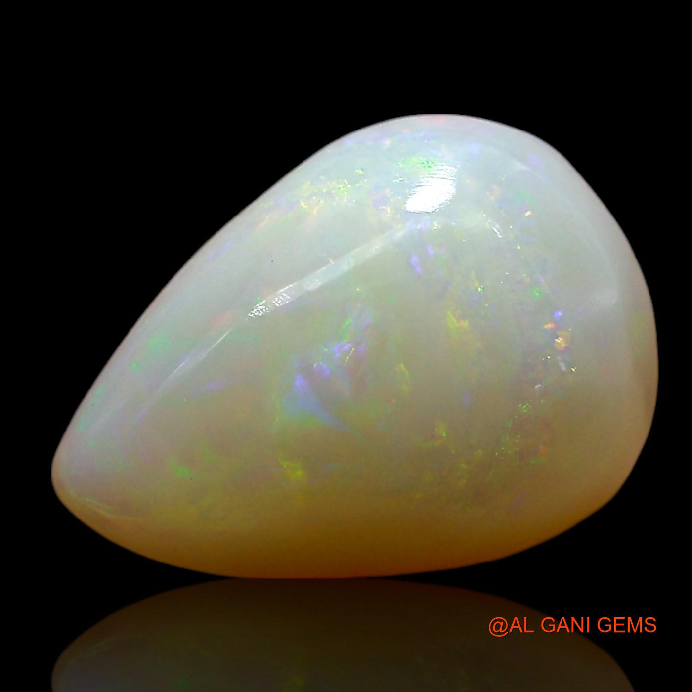 Natural Untreated Fire Opal Loose Gemstone Pear Cabochon From Australia 3.00 Cts 12x9x5 mm AE-580