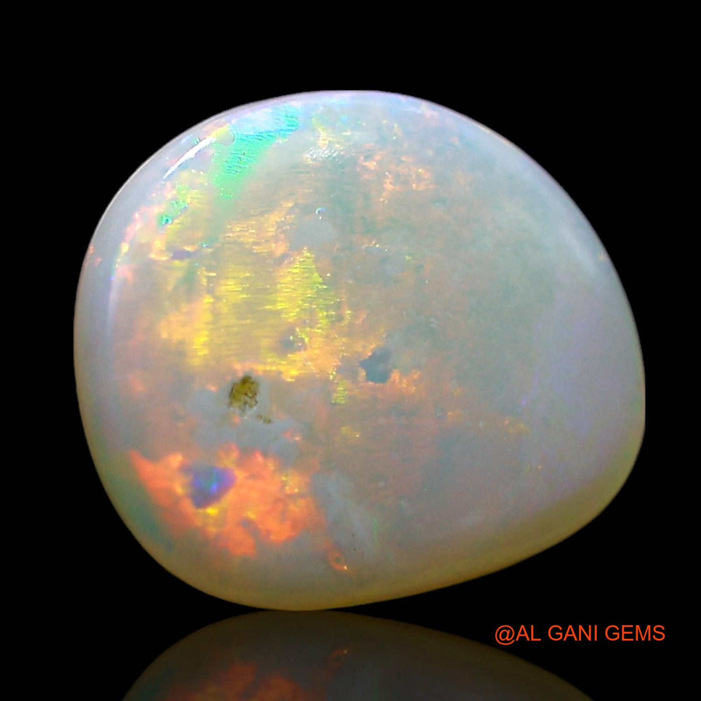 2.00 Cts Natural Australian Fire Opal Fancy Cabochon Loose Gemstone For Jewelry 11x9x2 mm AE-584