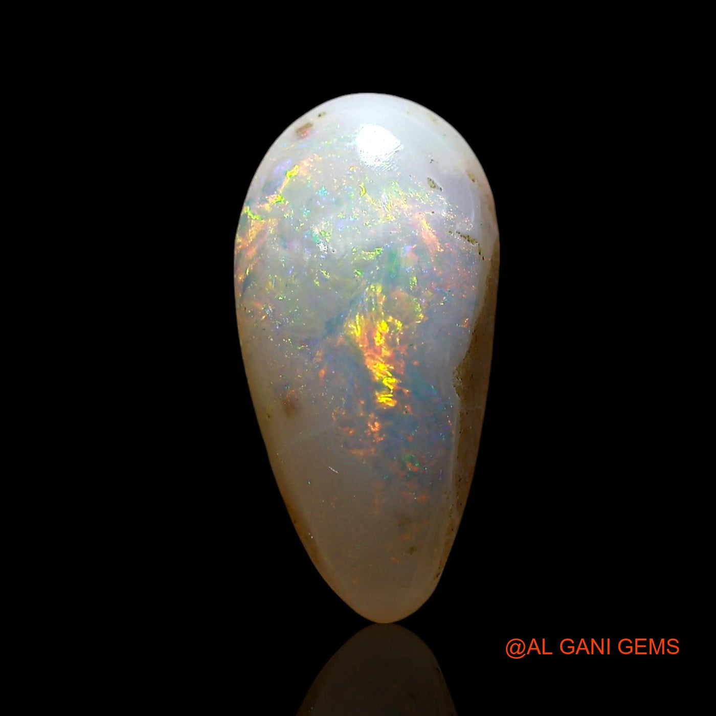 Natural Fire Opal Gemstone 2.00 Cts Loose Pear Cabochon From Australia 13x6x4 mm AE-585