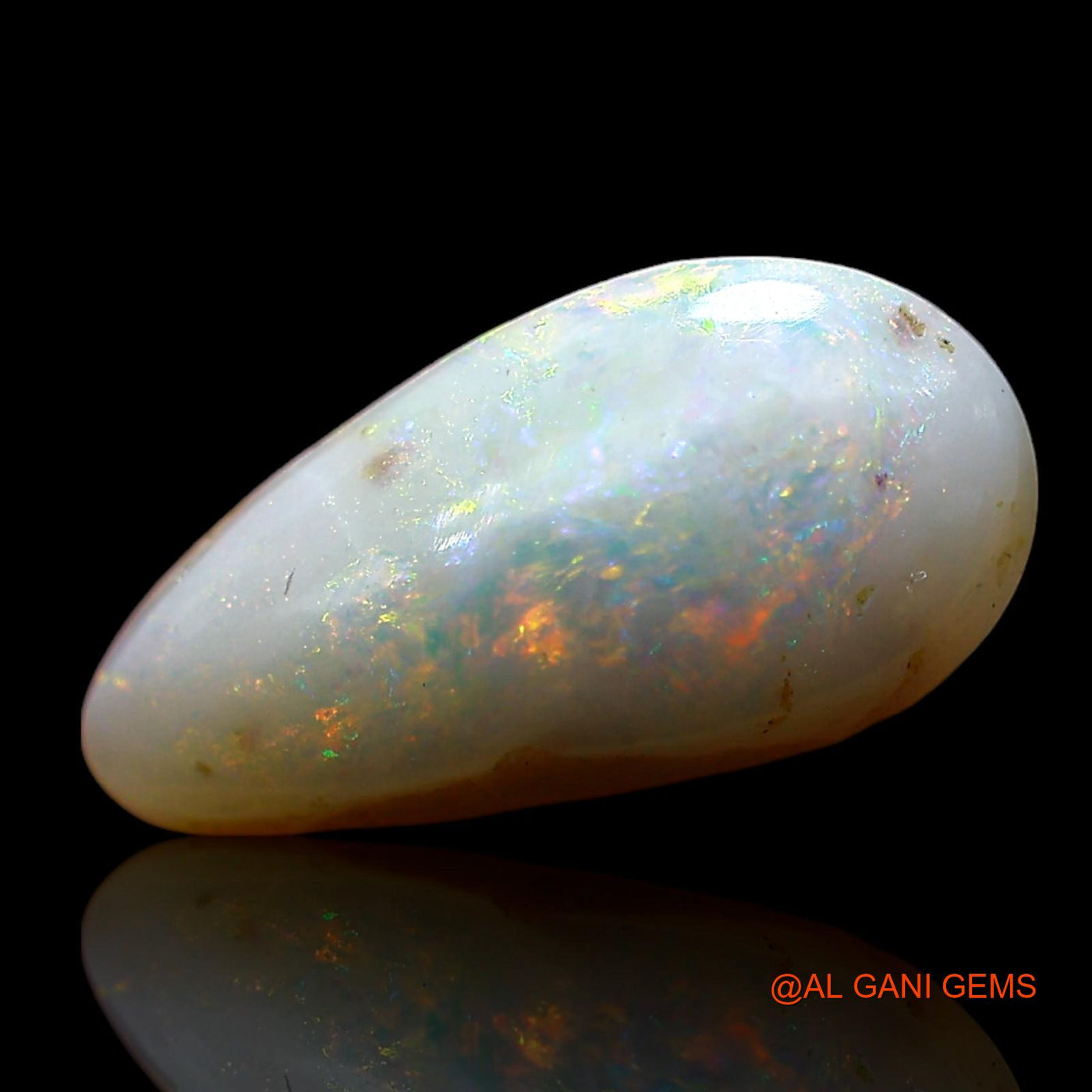 Natural Fire Opal Gemstone 2.00 Cts Loose Pear Cabochon From Australia 13x6x4 mm AE-585