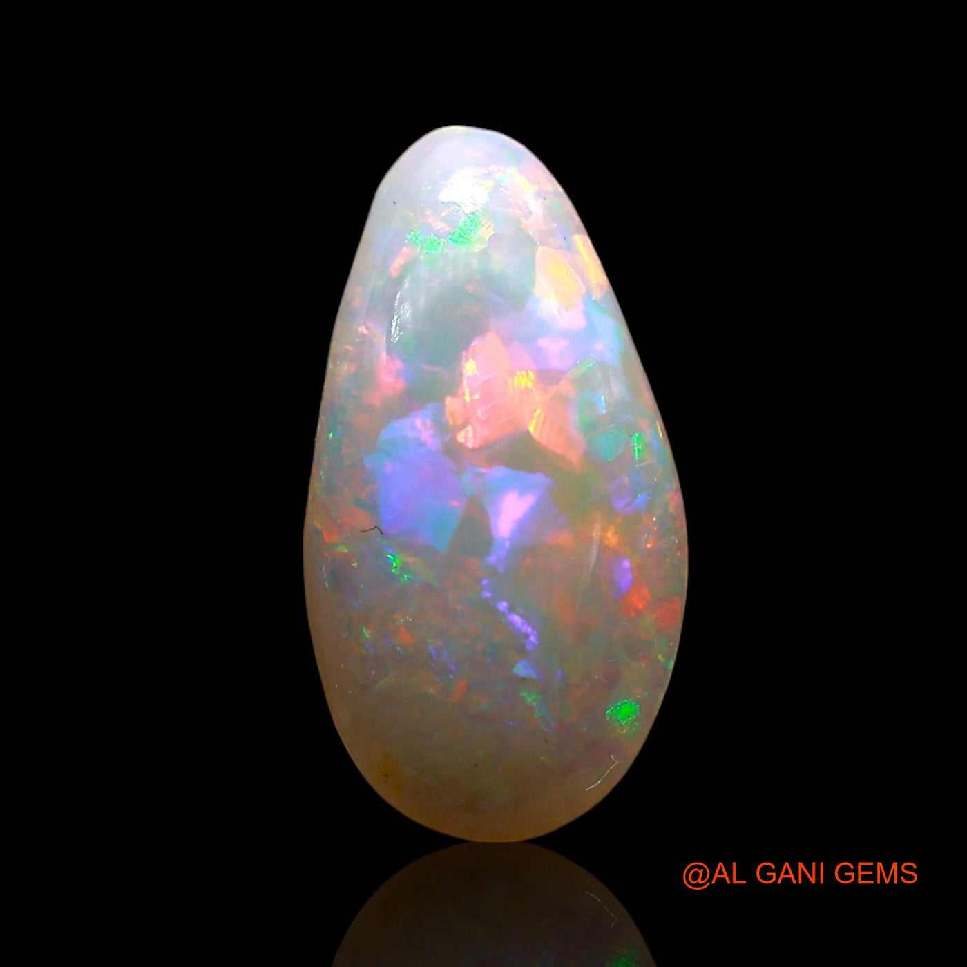 Natural Fire Opal Gemstone 1.00 Cts Loose Pear Cabochon From Australia 12x6x3 mm AE-597