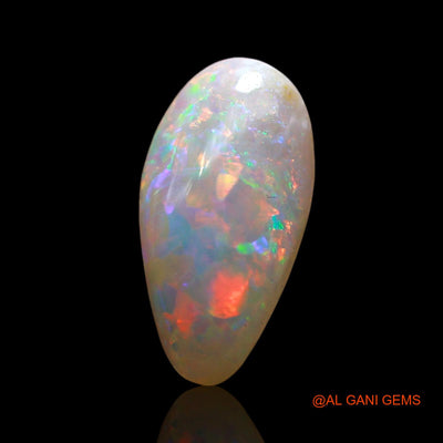 Natural Fire Opal Gemstone 1.00 Cts Loose Pear Cabochon From Australia 12x6x3 mm AE-597