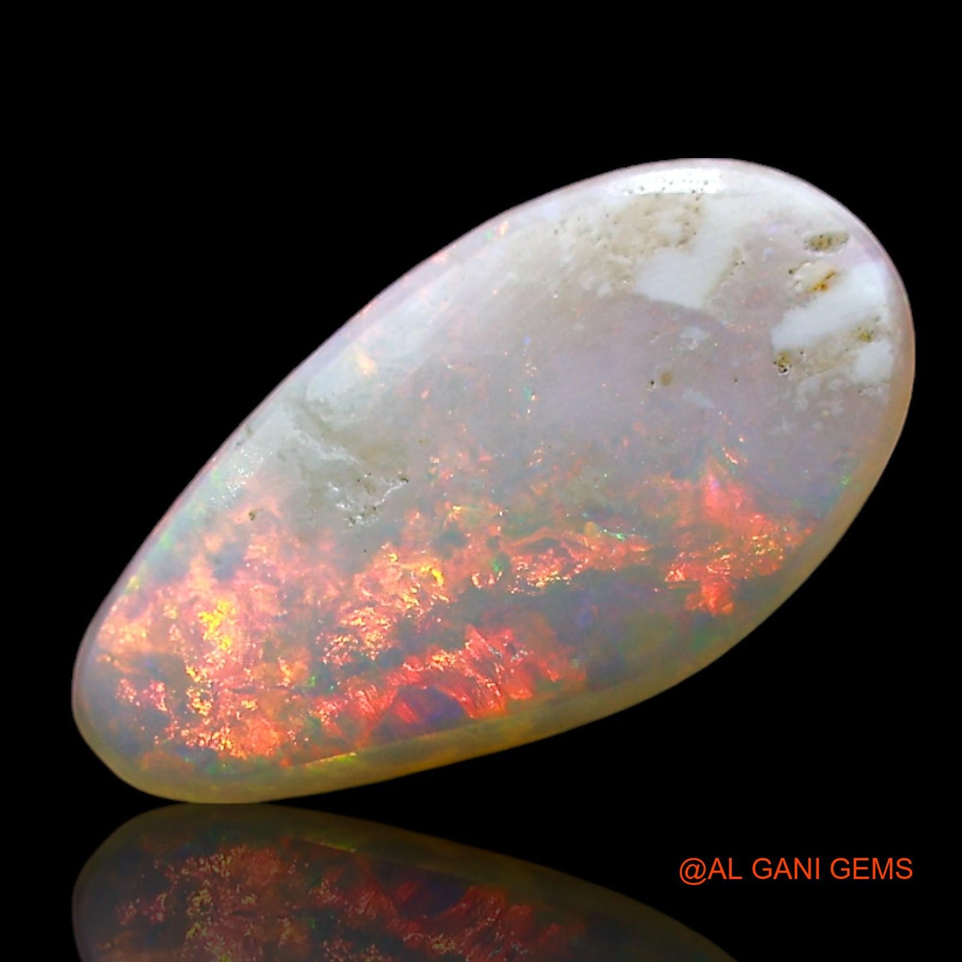Natural Fire Opal Gemstone 1.00 Cts Loose Pear Cabochon From Australia 12x6x3 mm AE-597