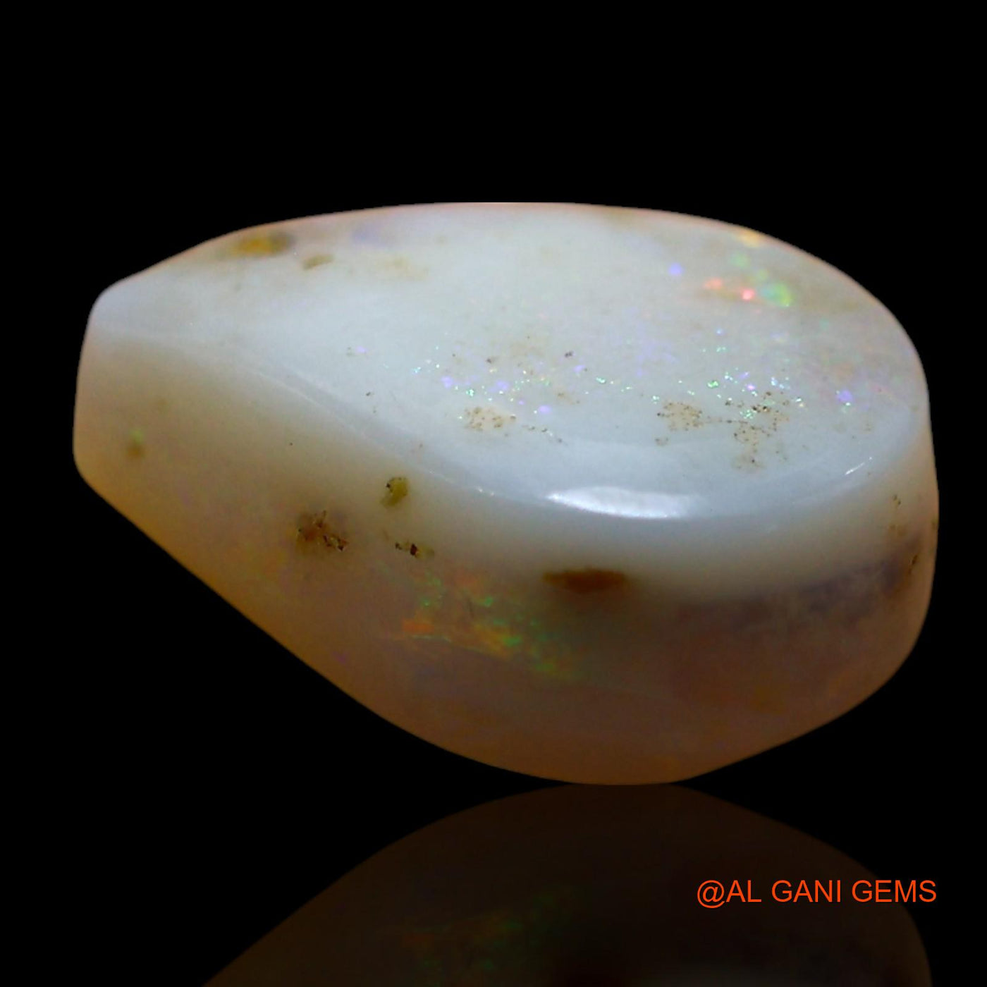 2.00 Cts Natural Australian Fire Opal Loose Gemstone Pear Cabochon 10x8x4 mm AE-598