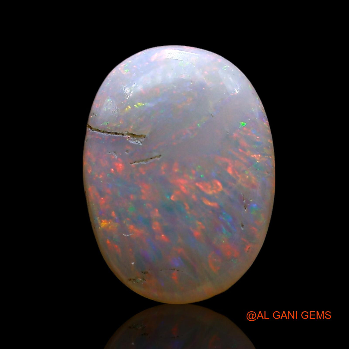 1.00 Cts Unheated Australian Fire Opal Loose Gemstone Oval Cabochon Natural 10x8x2 mm AE-599