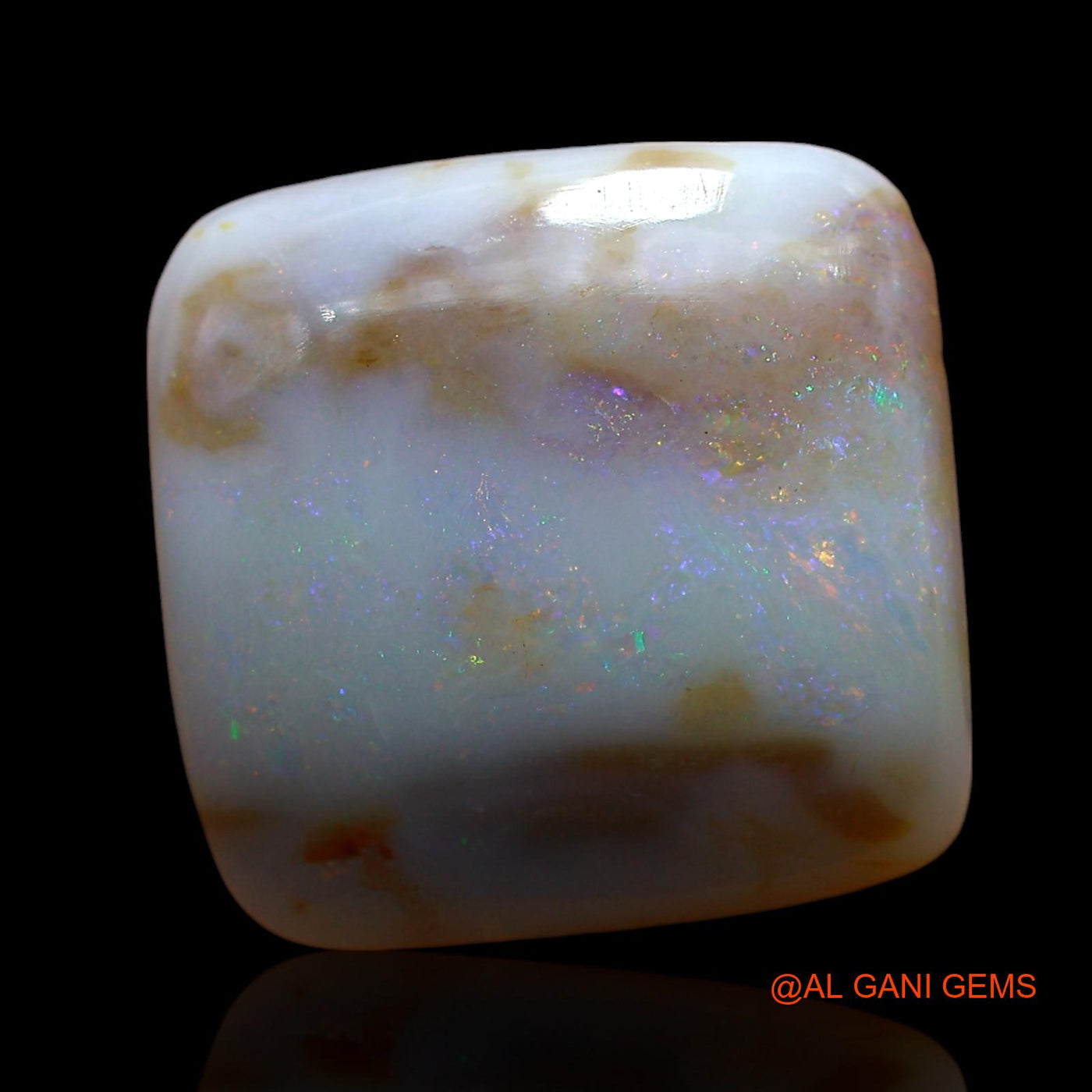7.00 Cts Natural Australian Fire Opal Loose Gemstone Square Cabochon 15x14x4 mm AE-610