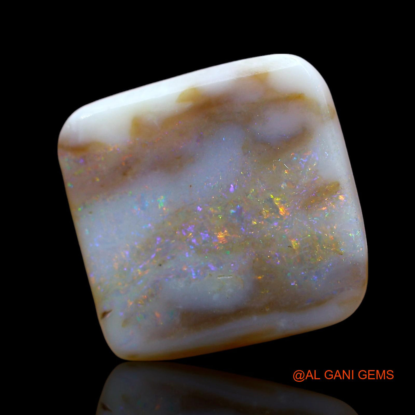 7.00 Cts Natural Australian Fire Opal Loose Gemstone Square Cabochon 15x14x4 mm AE-610