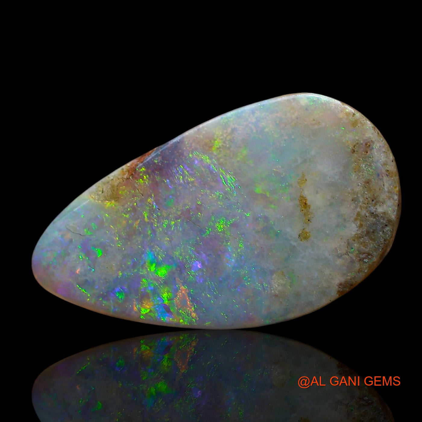 5.00 Cts Natural Australian Fire Opal Loose Gemstone Pear Cabochon 19x11x4 mm AE-613