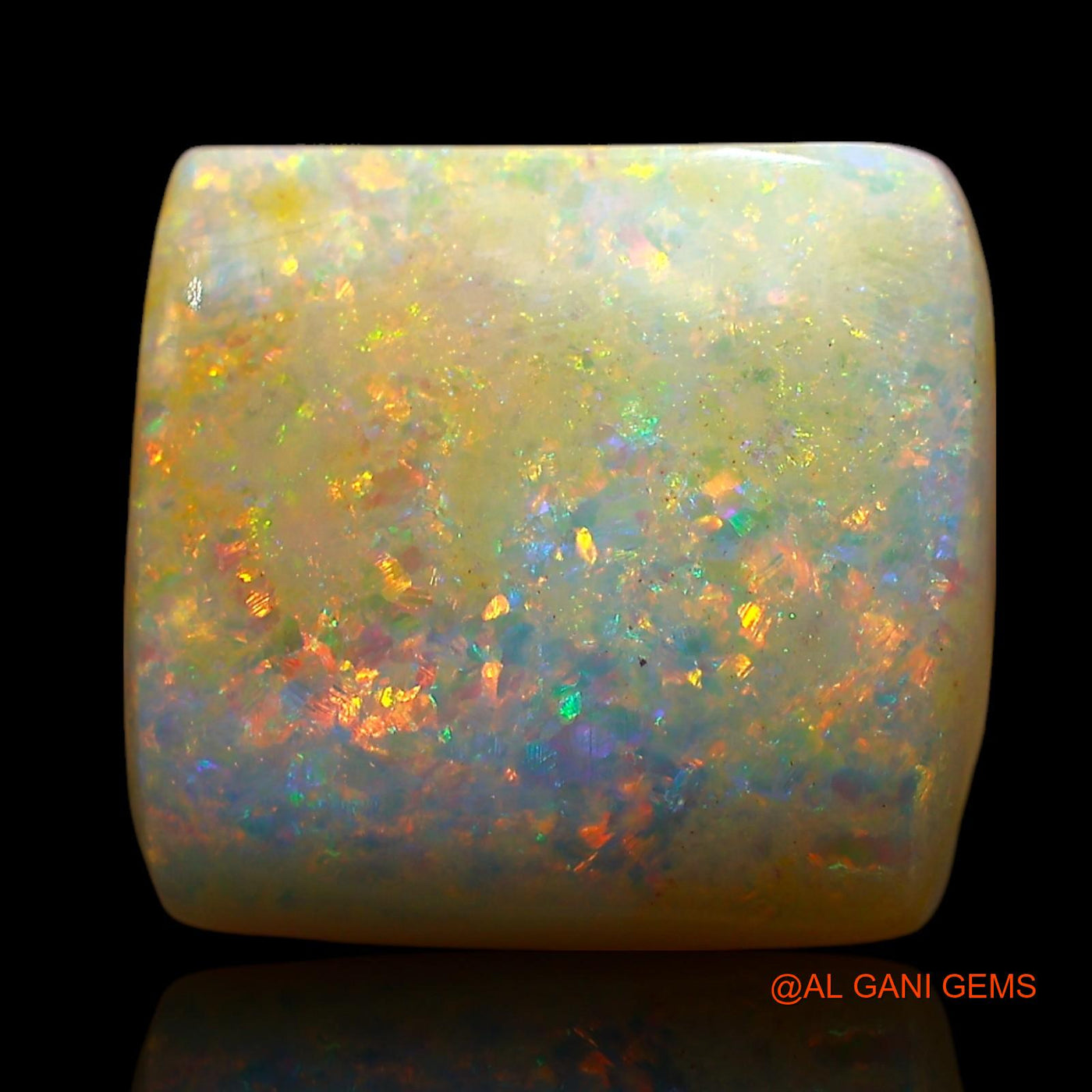 Natural Untreated Fire Opal Loose Gemstone Square Cabochon From Australia 6.00 Cts 13x12x5 mm AE-640