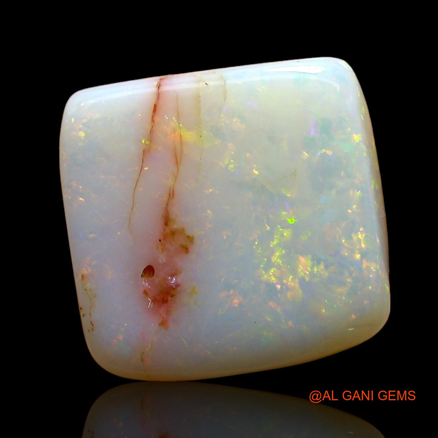 Natural Untreated Fire Opal Loose Gemstone Square Cabochon From Australia 6.00 Cts 13x13x5 mm AE-66
