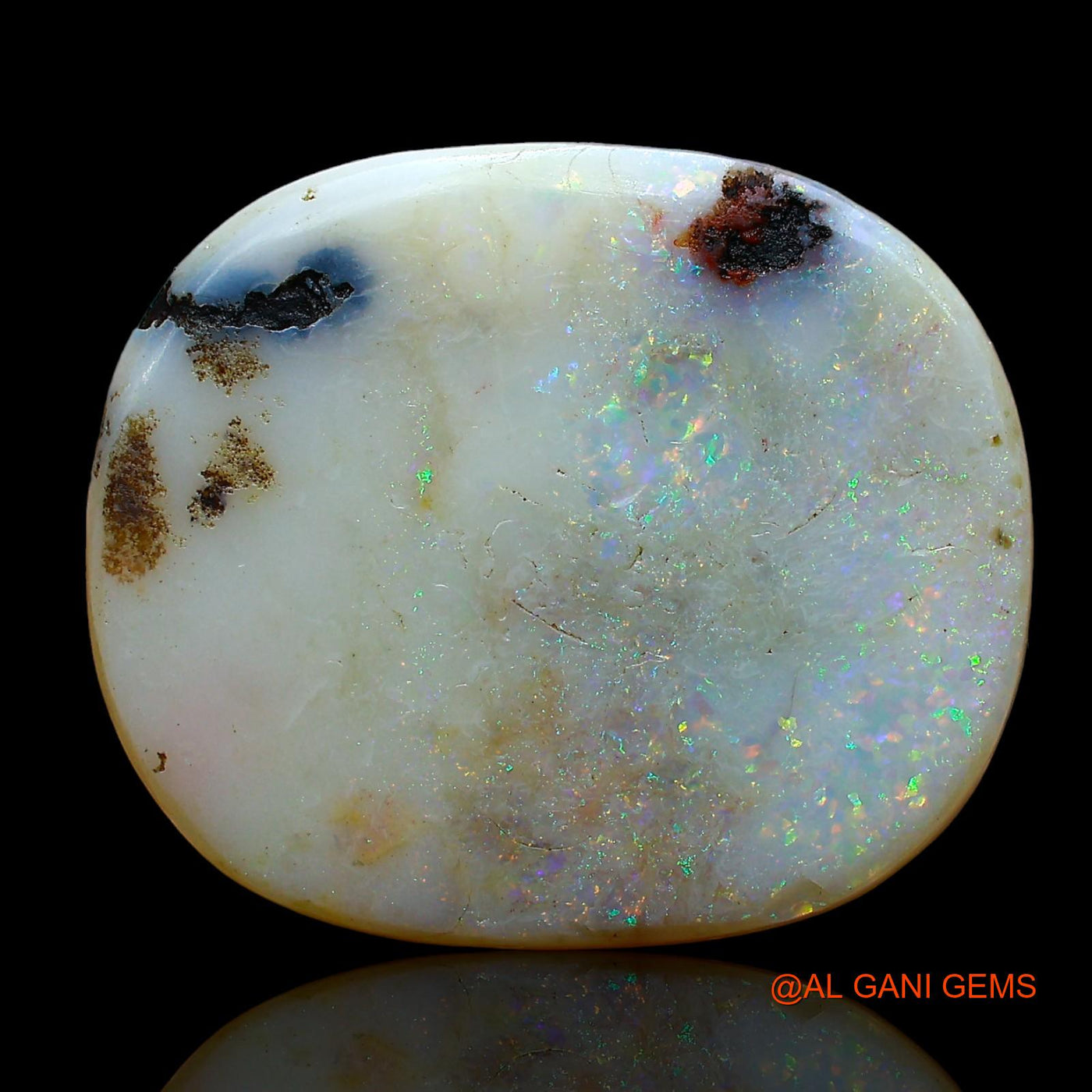 14.00 Cts Natural Australian Fire Opal Loose Gemstone Oval Cabochon 21x18x4 mm AE-6