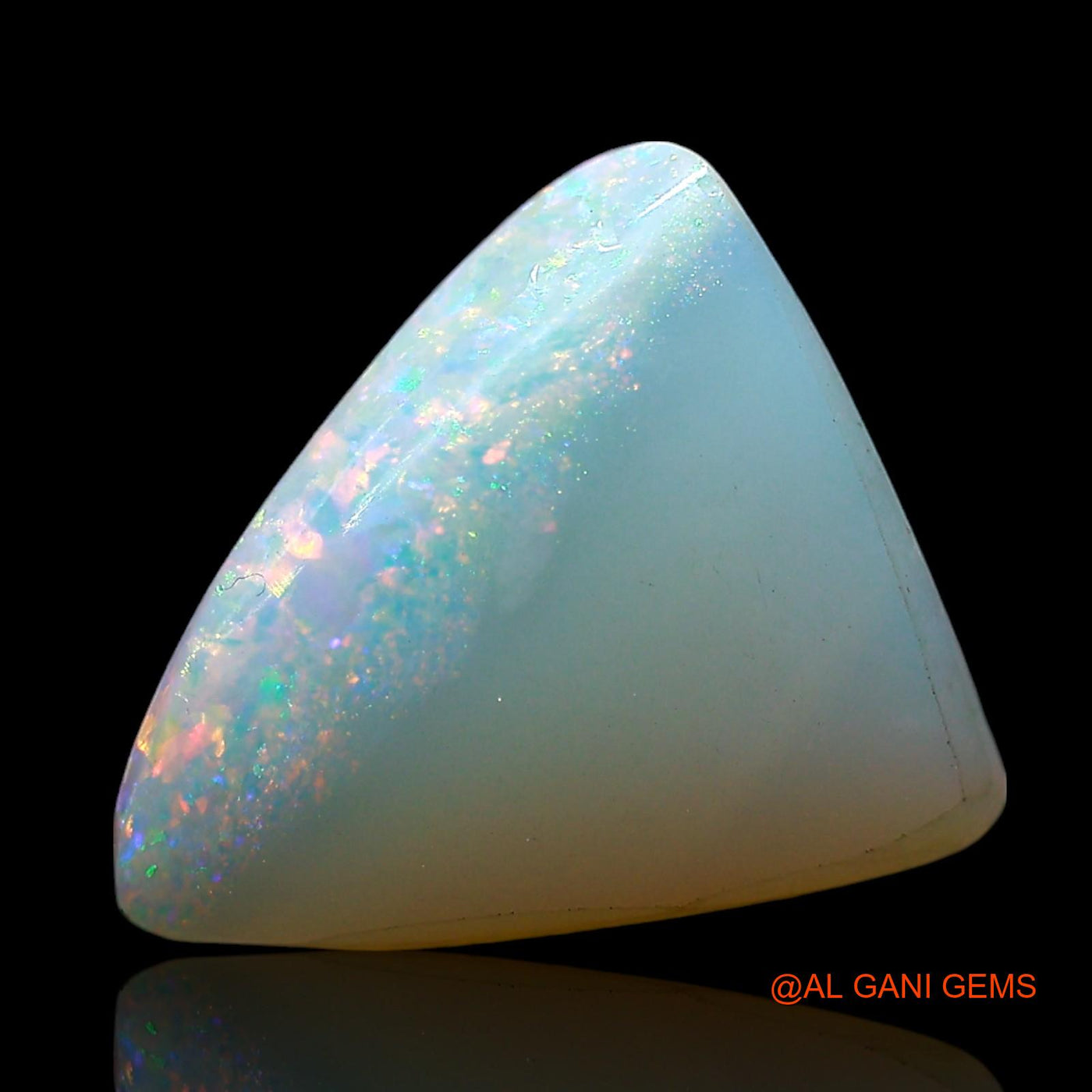 Natural Untreated Fire Opal Loose Gemstone Trillion Cabochon From Australia 6.00 Cts 14x13x5 mm AE-712