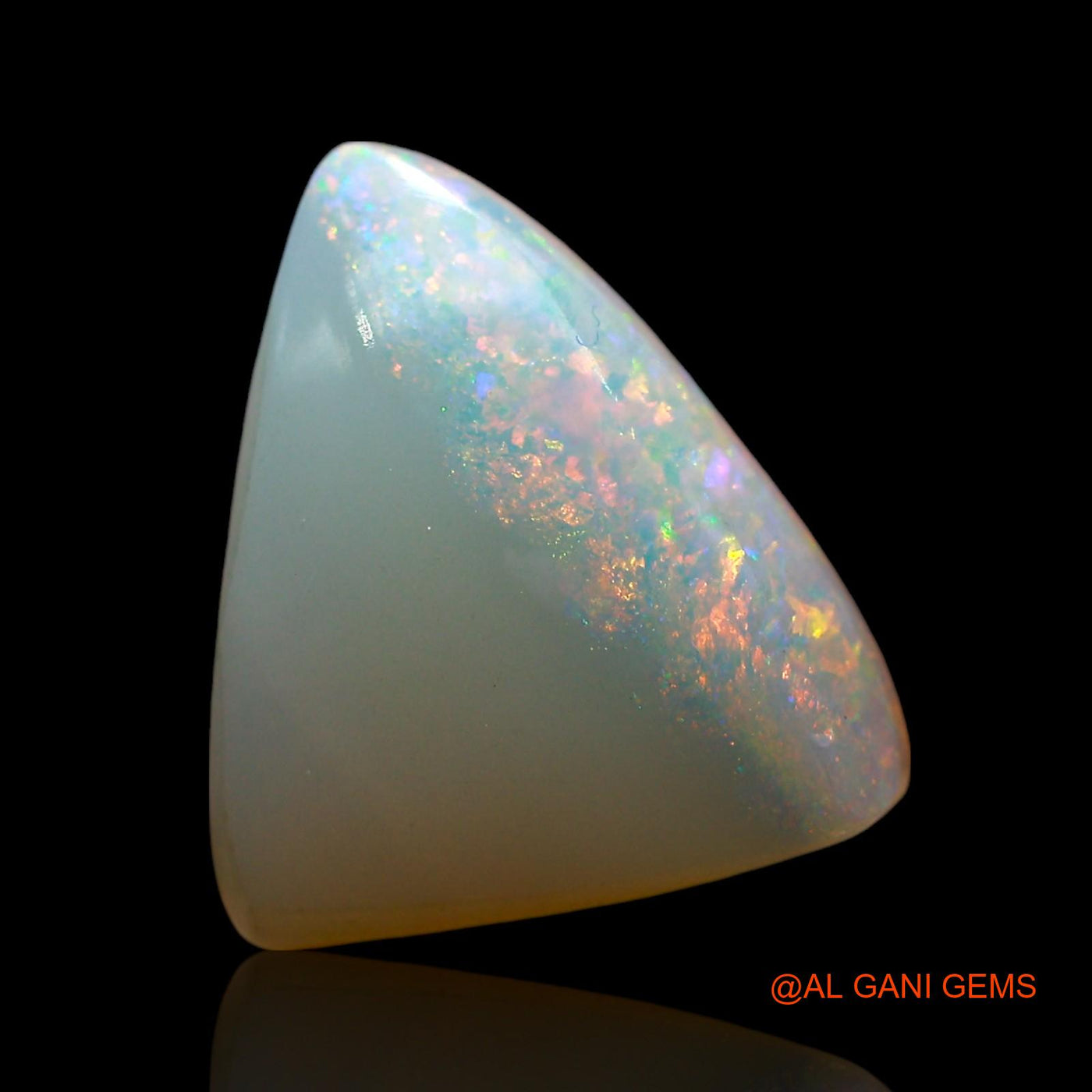 Natural Untreated Fire Opal Loose Gemstone Trillion Cabochon From Australia 6.00 Cts 14x13x5 mm AE-712