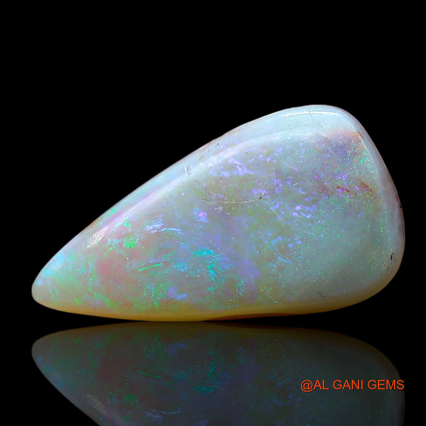 3.00 Cts Unheated Australian Fire Opal Loose Gemstone Pear Cabochon Natural 17x9x3 mm AE-719