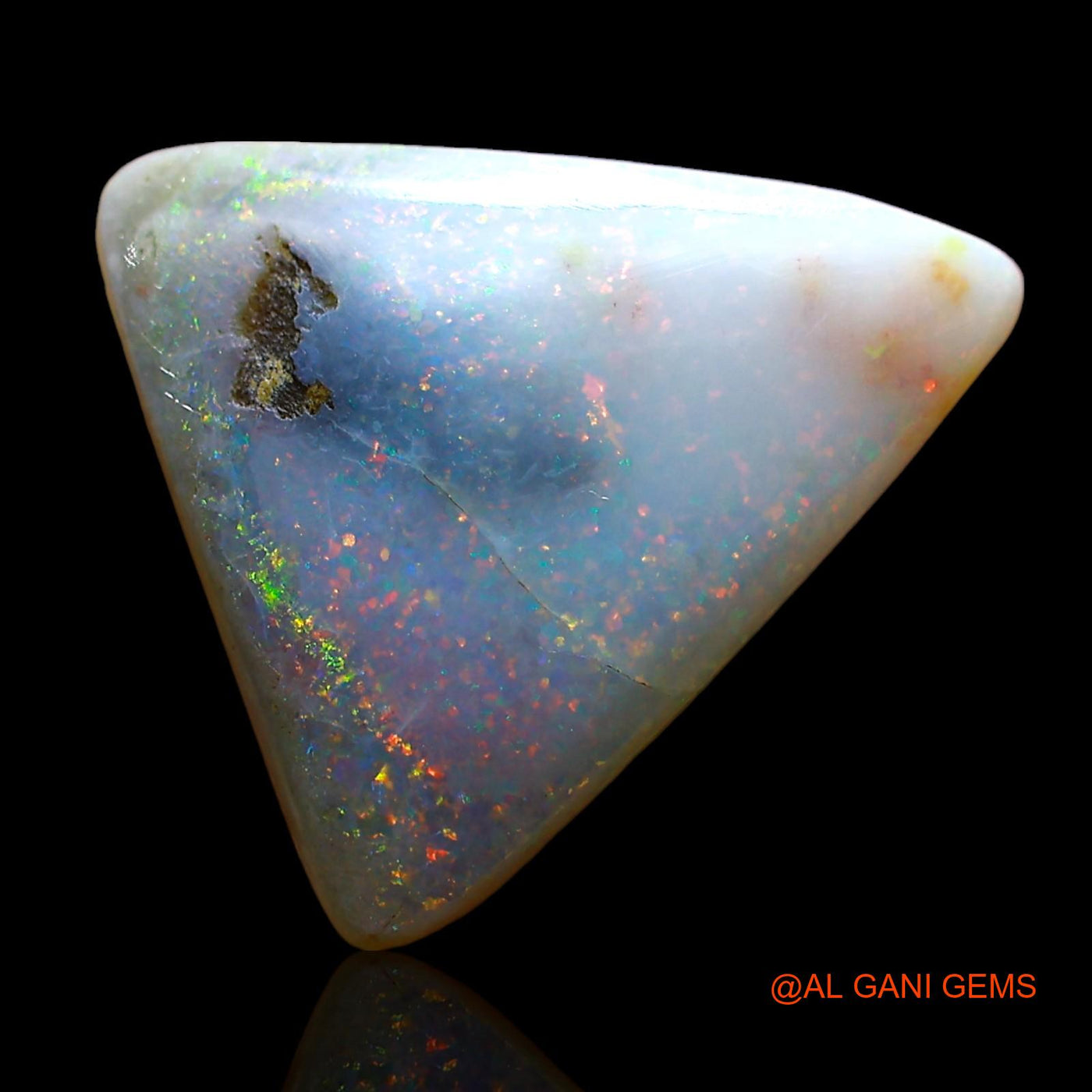 3.00 Cts Natural Australian Fire Opal Loose Gemstone Trillion Cabochon 14x12x3 mm AE-72