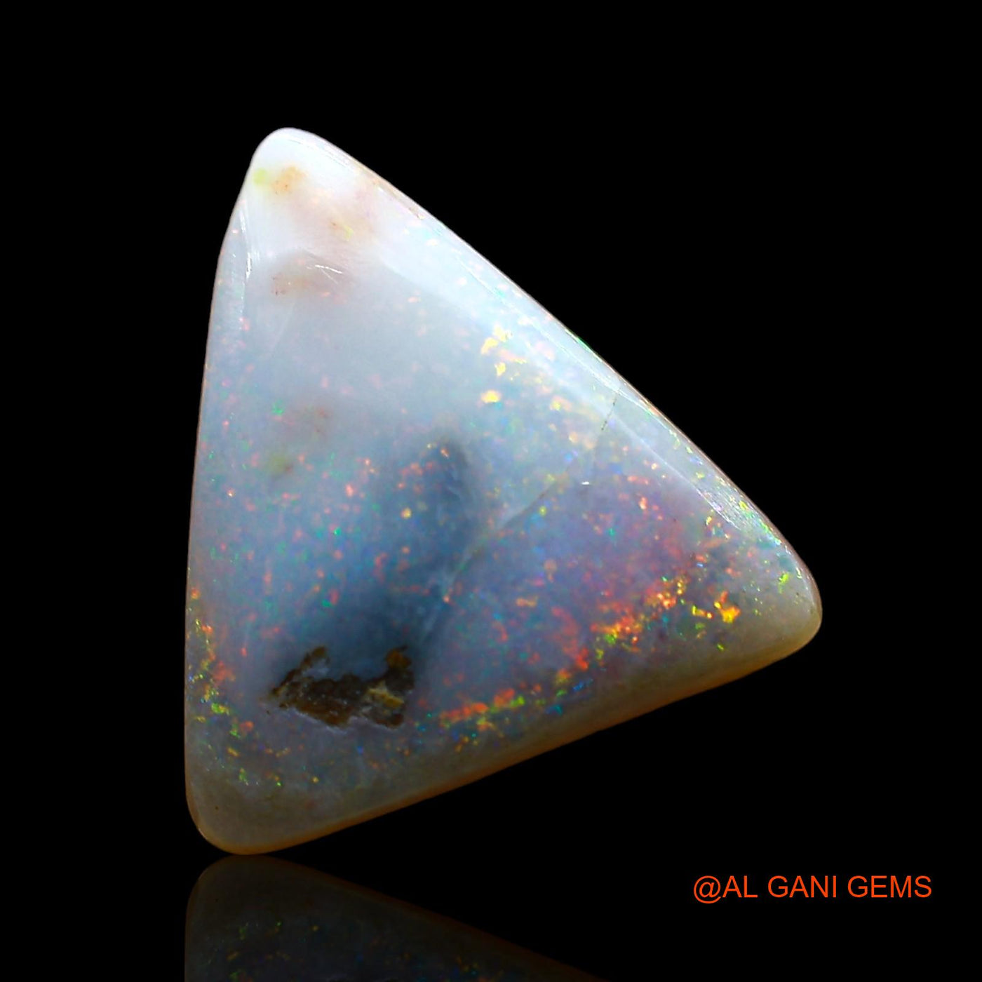 3.00 Cts Natural Australian Fire Opal Loose Gemstone Trillion Cabochon 14x12x3 mm AE-72