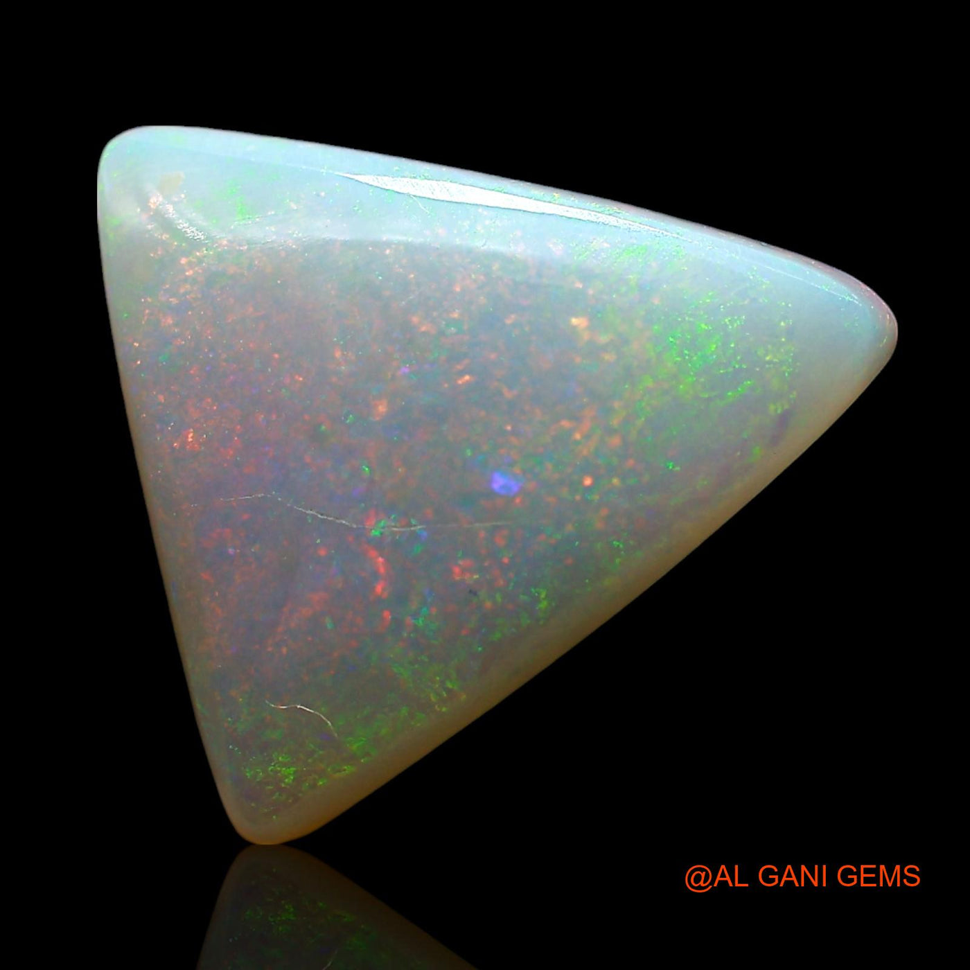 Natural Fire Opal Gemstone 4.00 Cts Loose Trillion Cabochon From Australia 14x13x4 mm AE-731