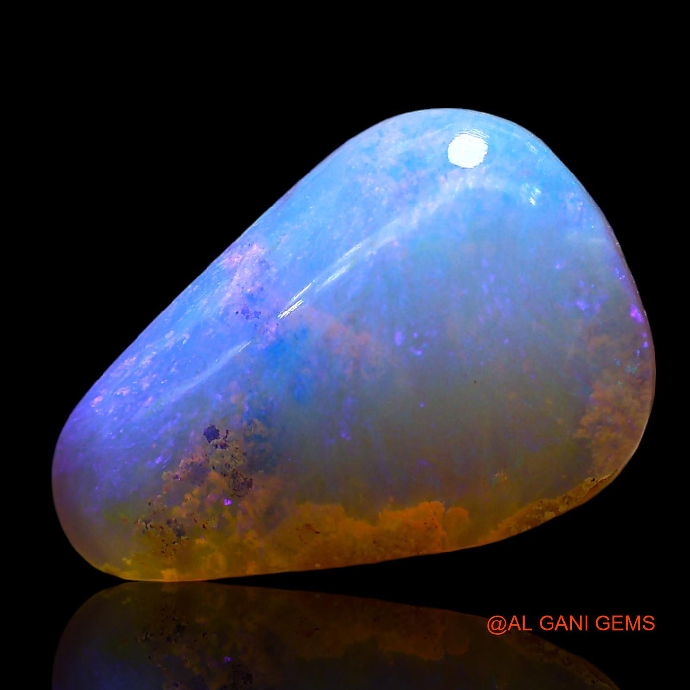 Natural Untreated Fire Opal Loose Gemstone Pear Cabochon From Australia 5.00 Cts 16x11x5 mm AE-737