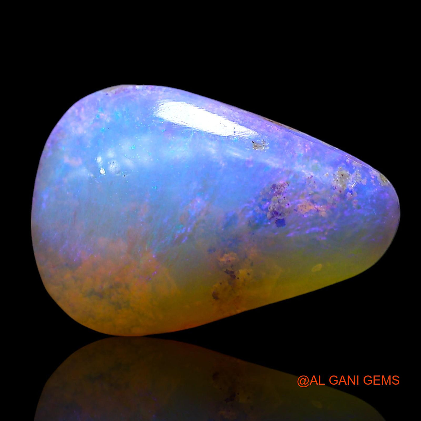 Natural Untreated Fire Opal Loose Gemstone Pear Cabochon From Australia 5.00 Cts 16x11x5 mm AE-737
