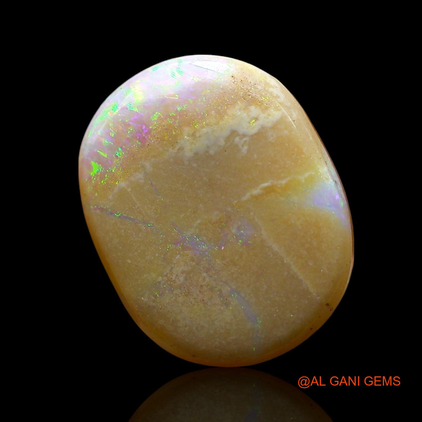 7.00 Cts Natural Australian Fire Opal Loose Gemstone Oval Cabochon 15x12x5 mm AE-740