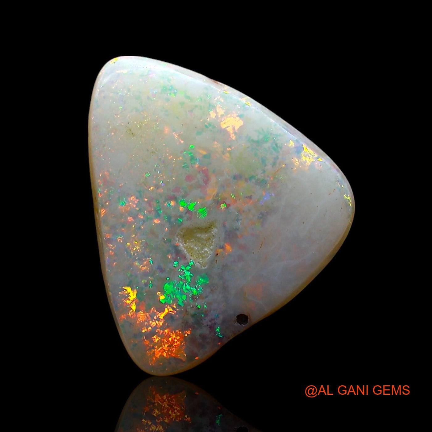 Natural Fire Opal Gemstone 4.00 Cts Loose Trillion Cabochon From Australia 14x12x3 mm AE-768