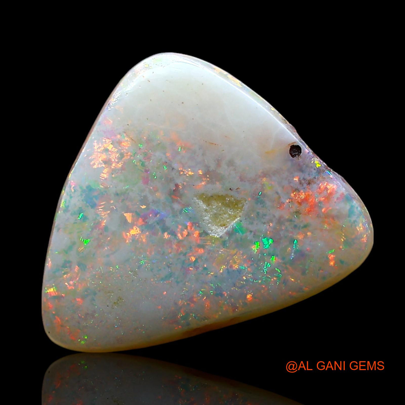Natural Fire Opal Gemstone 4.00 Cts Loose Trillion Cabochon From Australia 14x12x3 mm AE-768