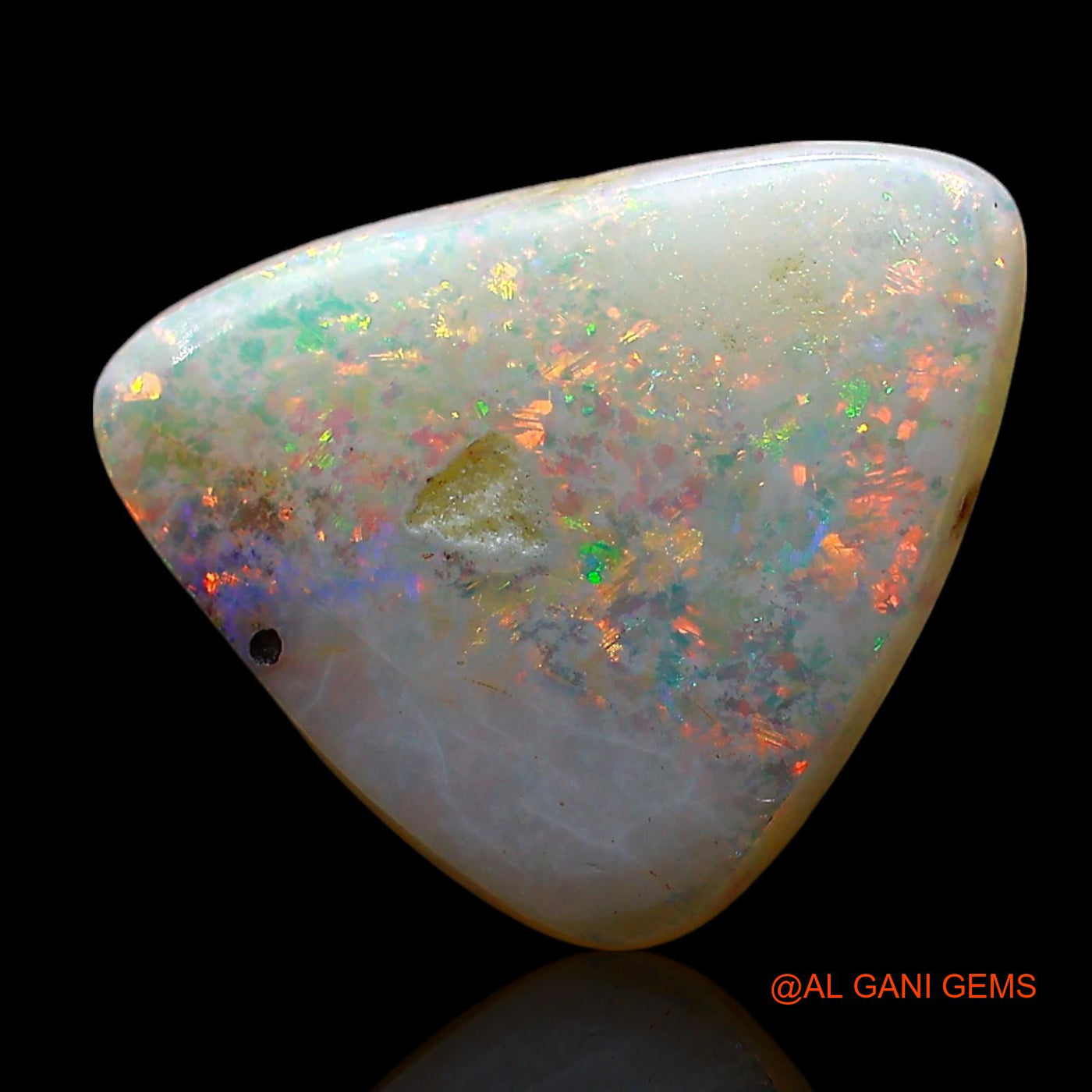 Natural Fire Opal Gemstone 4.00 Cts Loose Trillion Cabochon From Australia 14x12x3 mm AE-768