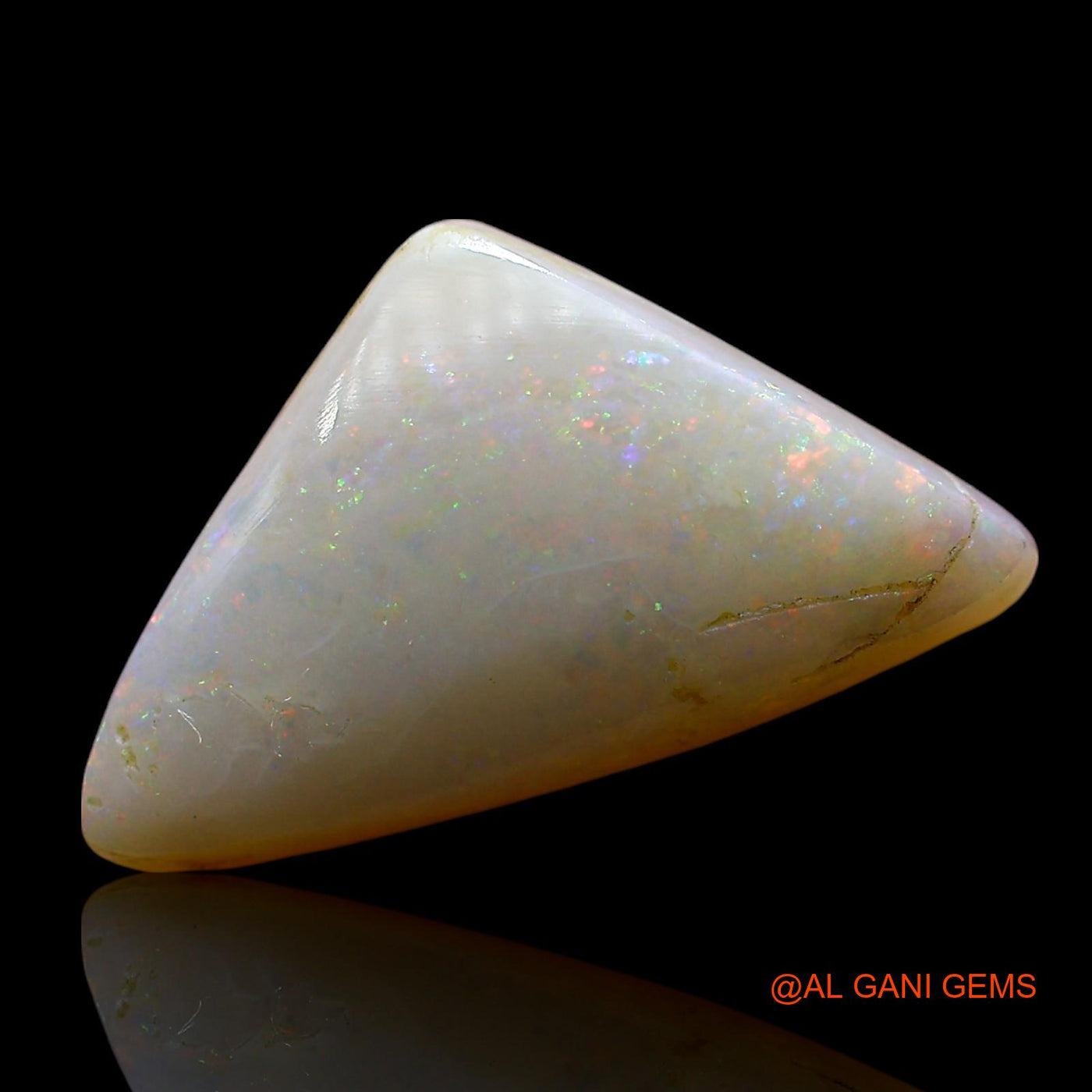 4.00 Cts Natural Australian Fire Opal Trillion Cabochon Loose Gemstone For Jewelry 16x9x5 mm AE-776