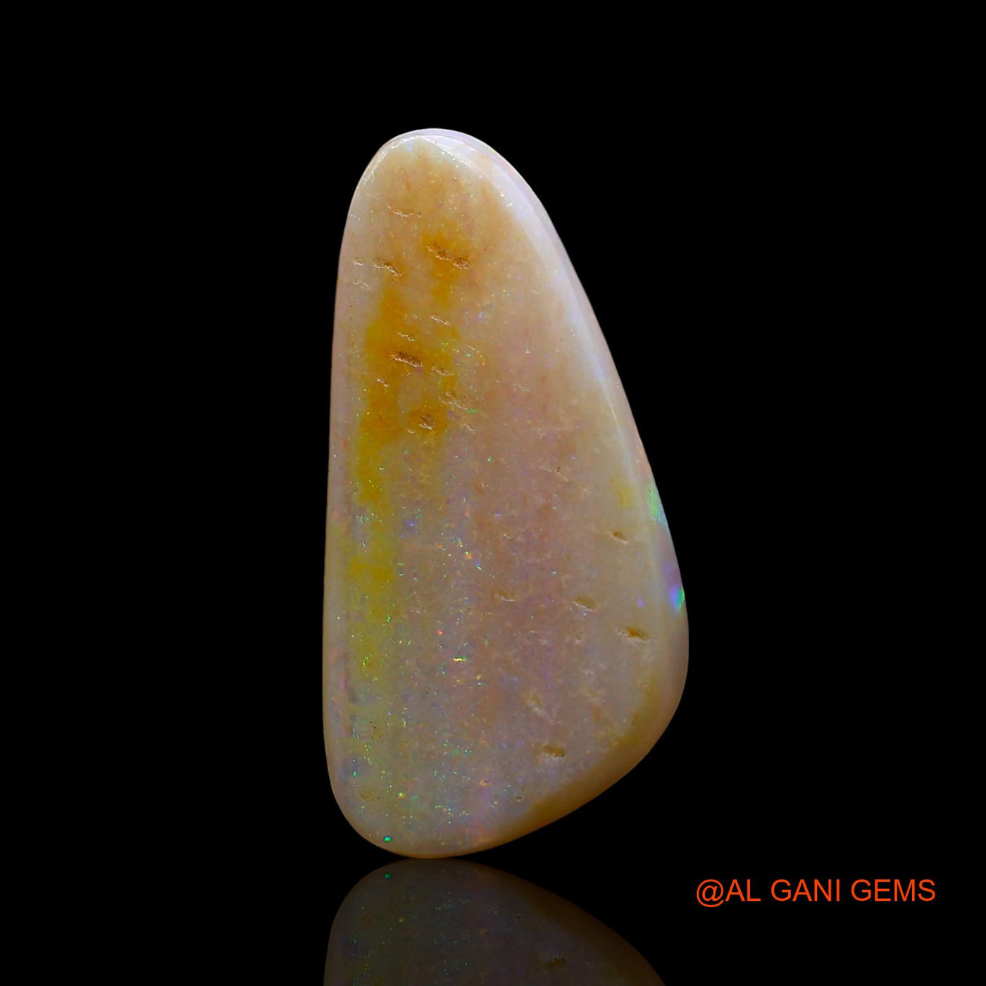Natural Untreated Fire Opal Loose Gemstone Fancy Cabochon From Australia 5.00 Cts 21x10x3 mm AE-791