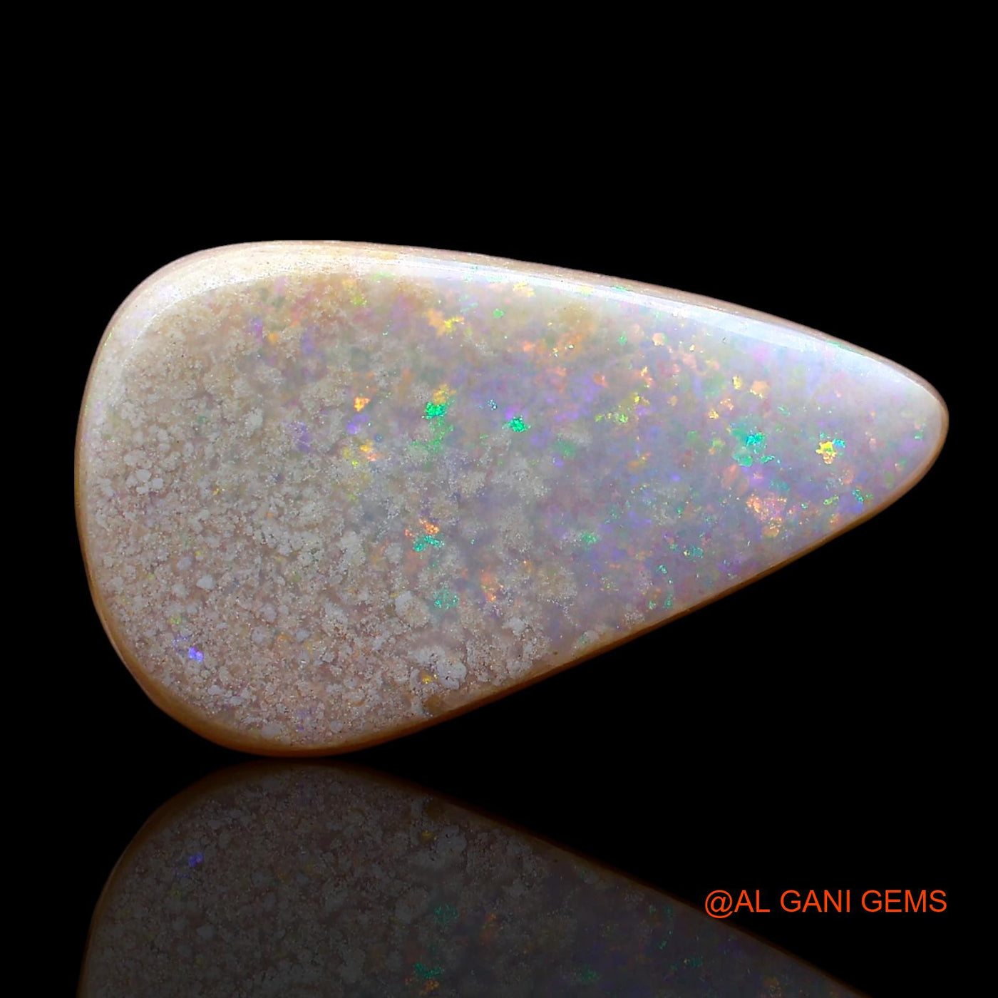 Natural Untreated Fire Opal Loose Gemstone Pear Cabochon From Australia 7.00 Cts 19x11x5 mm AE-792