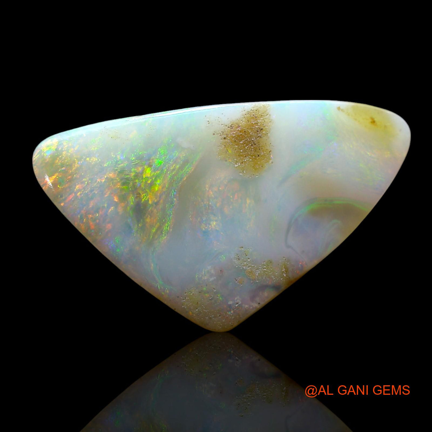 Natural Fire Opal Gemstone 13.00 Cts Loose Trillion Cabochon From Australia 25x15x6 mm AE-806