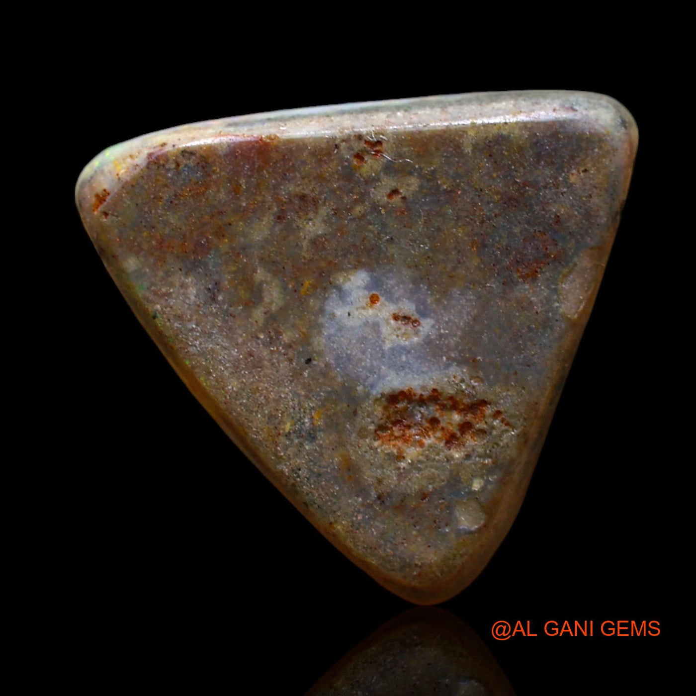 Natural Fire Opal Gemstone 11.00 Cts Loose Trillion Cabochon From Australia 20x18x5 mm AE-823