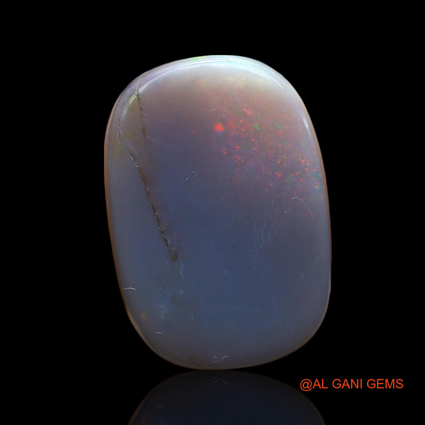 Natural Untreated Fire Opal Loose Gemstone Oval Cabochon From Australia 11.00 Cts 20x14x5 mm AE-834