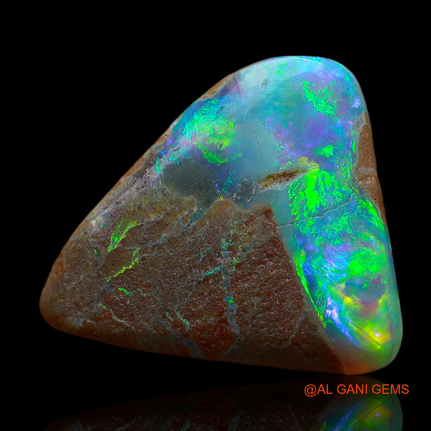 8.00 Cts Natural Australian Fire Opal Loose Gemstone Trillion Cabochon 19x17x4 mm AE-835