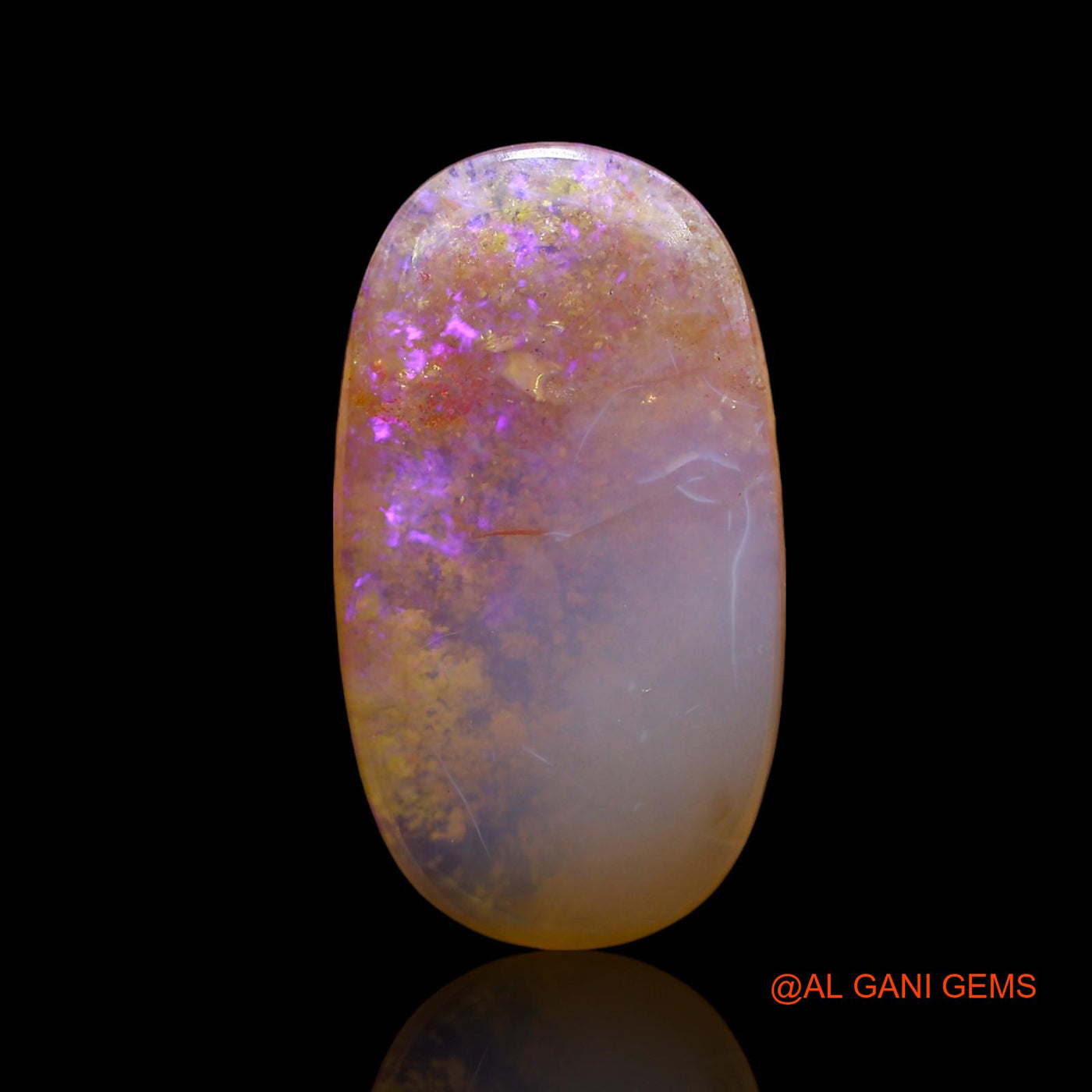 8.00 Cts Natural Australian Fire Opal Oval Cabochon Loose Gemstone For Jewelry 23x12x4 mm AE-842