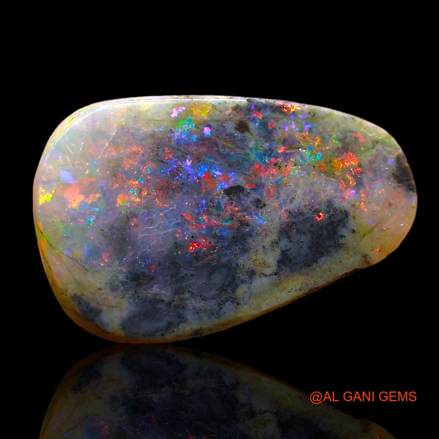 2.00 Cts Natural Australian Fire Opal Loose Gemstone Fancy Cabochon 15x9x3 mm AE-86