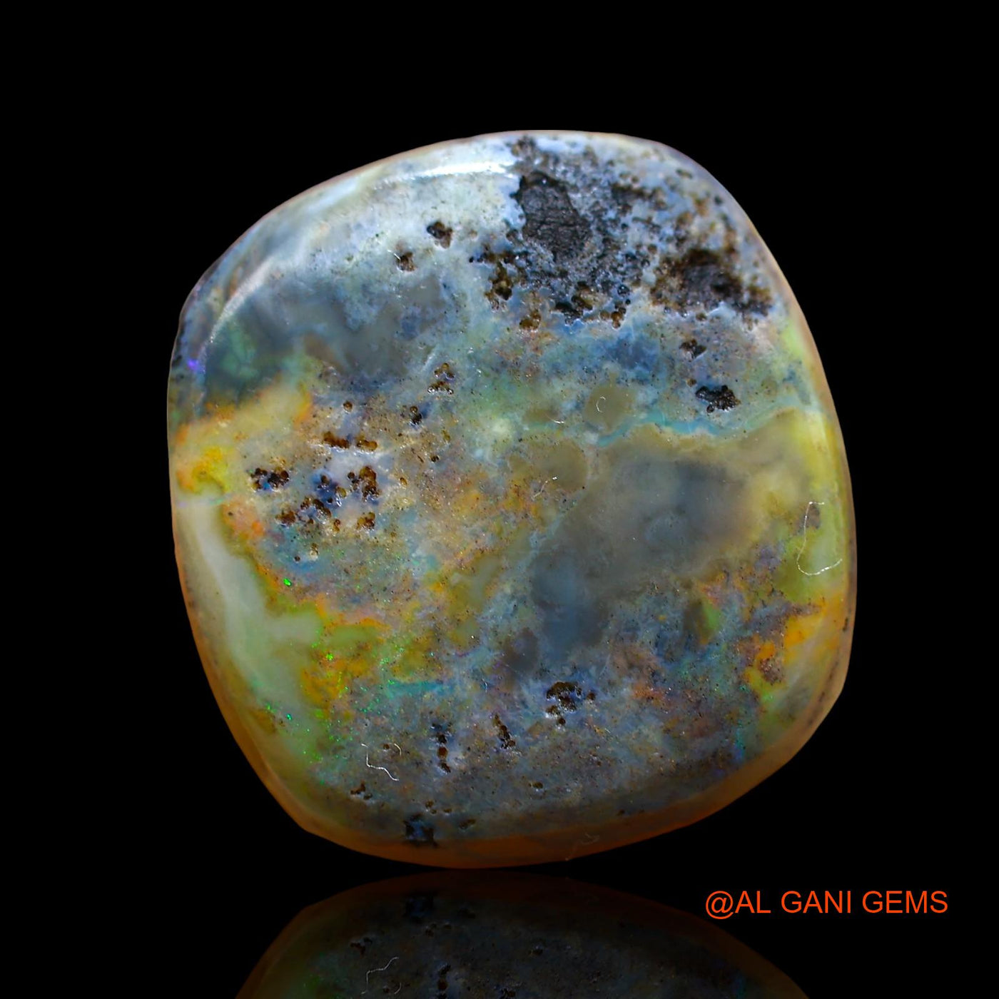22.00 Cts Unheated Australian Fire Opal Loose Gemstone Oval Cabochon Natural 20x19x7 mm AE-8
