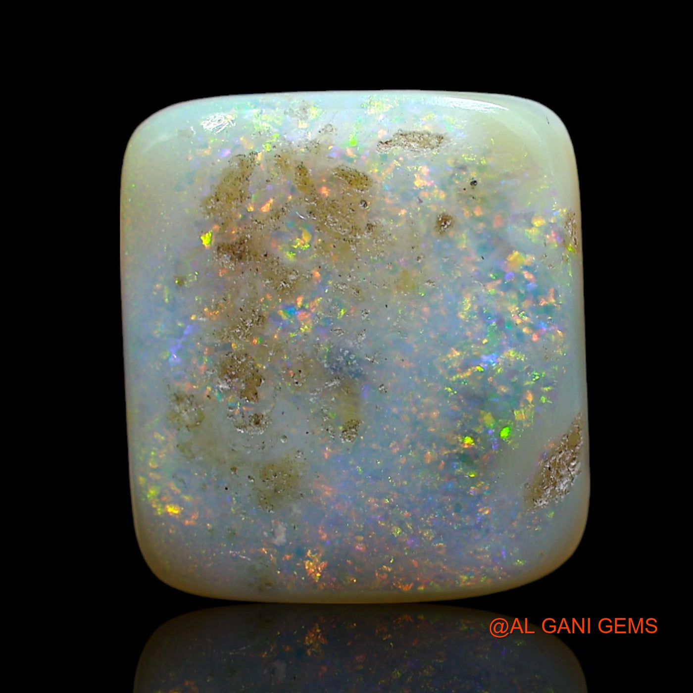 13.00 Cts Natural Australian Fire Opal Loose Gemstone Square Cabochon 15x14x7 mm AE-915