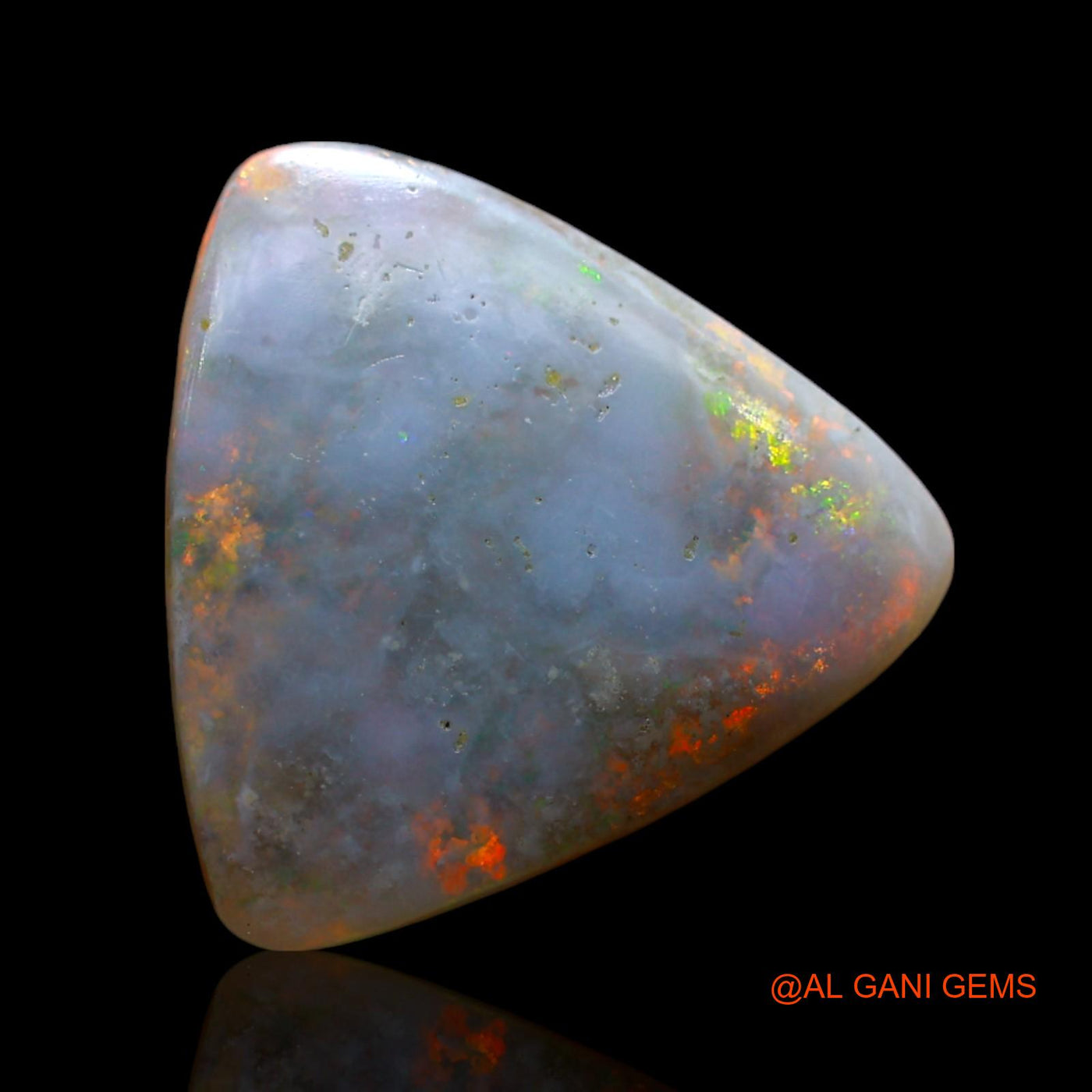 Natural Untreated Fire Opal Loose Gemstone Trillion Cabochon From Australia 6.00 Cts 16x15x4 mm AE-953