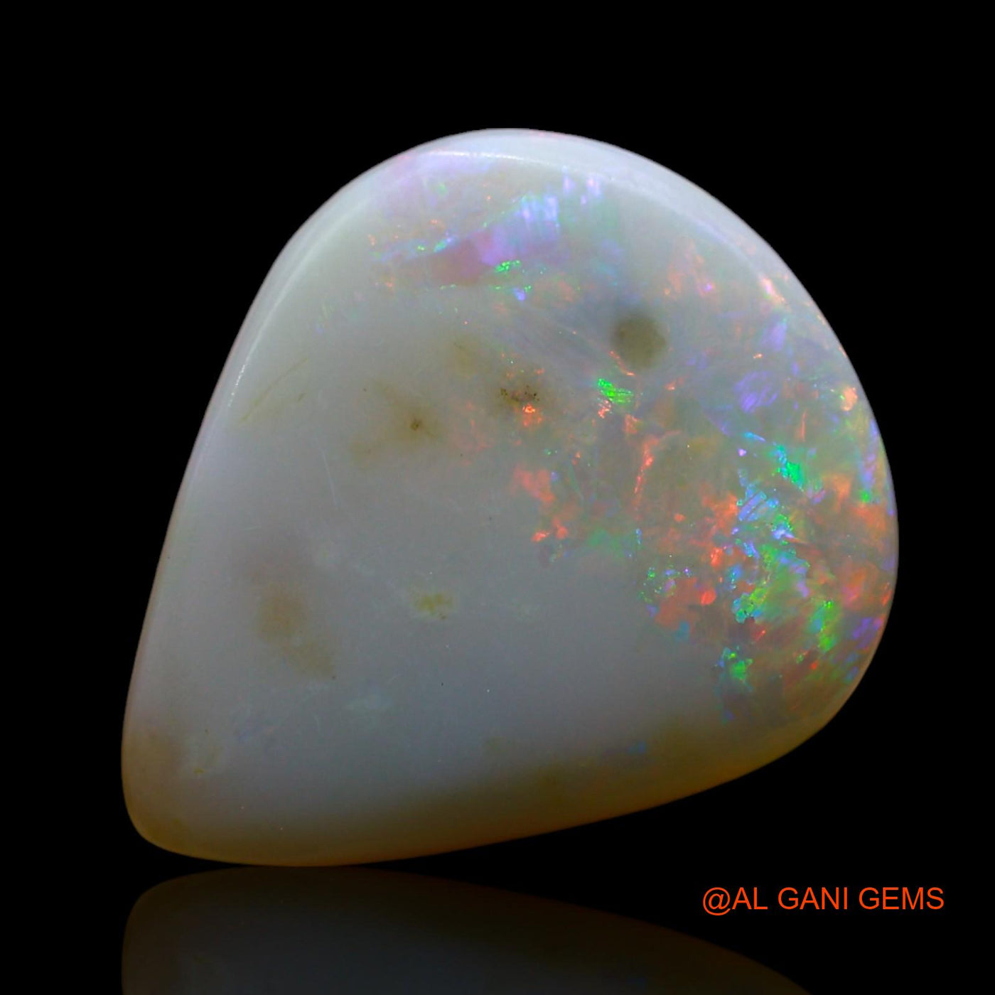 7.00 Cts Natural Australian Fire Opal Loose Gemstone Pear Cabochon 17x14x4 mm AE-954