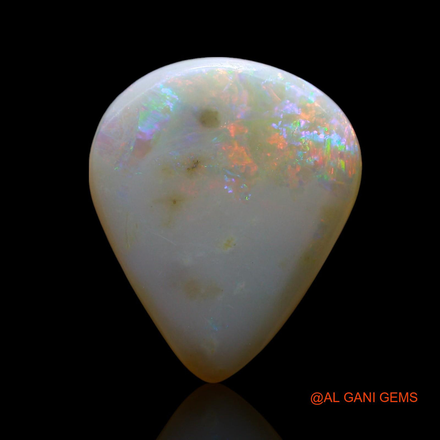 7.00 Cts Natural Australian Fire Opal Loose Gemstone Pear Cabochon 17x14x4 mm AE-954