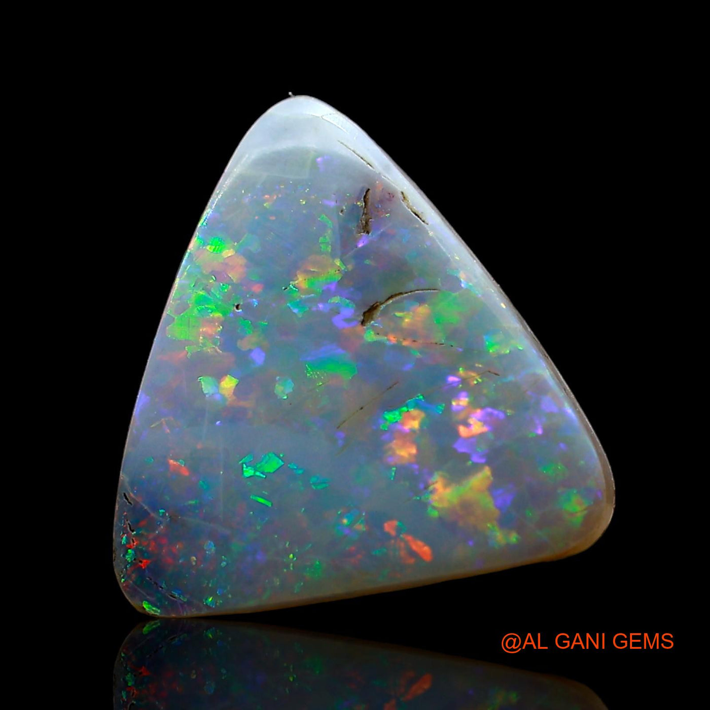 Natural Fire Opal Gemstone 2.00 Cts Loose Trillion Cabochon From Australia 12x11x2 mm AE-96